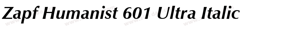 Zapf Humanist 601 Ultra Italic BT字体转换